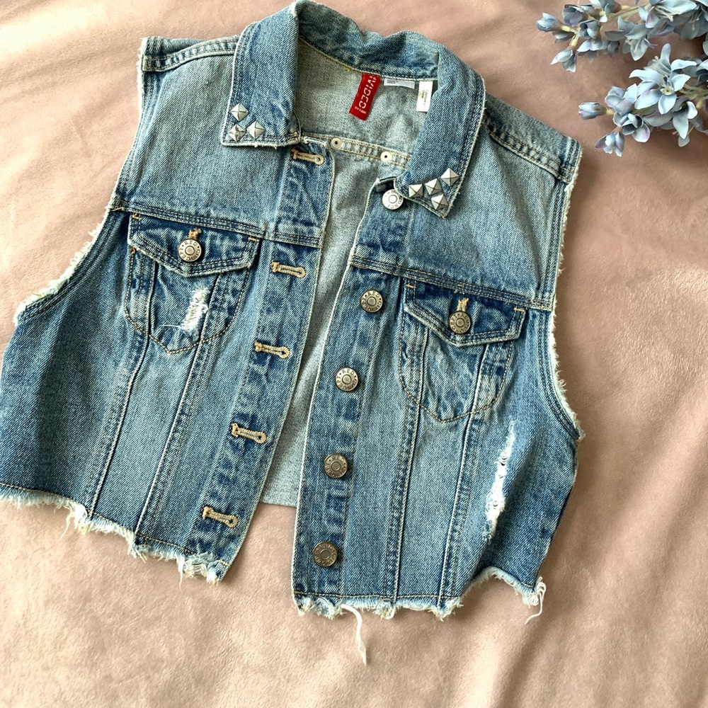 Denim Cropped Vest